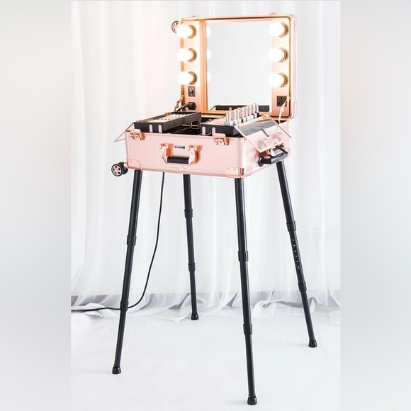 Kemier Make-up Artist Cosmetic Case/Vanity Station - NIB - Rose Gold - Picture 2 of 8